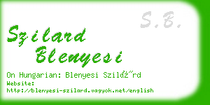 szilard blenyesi business card